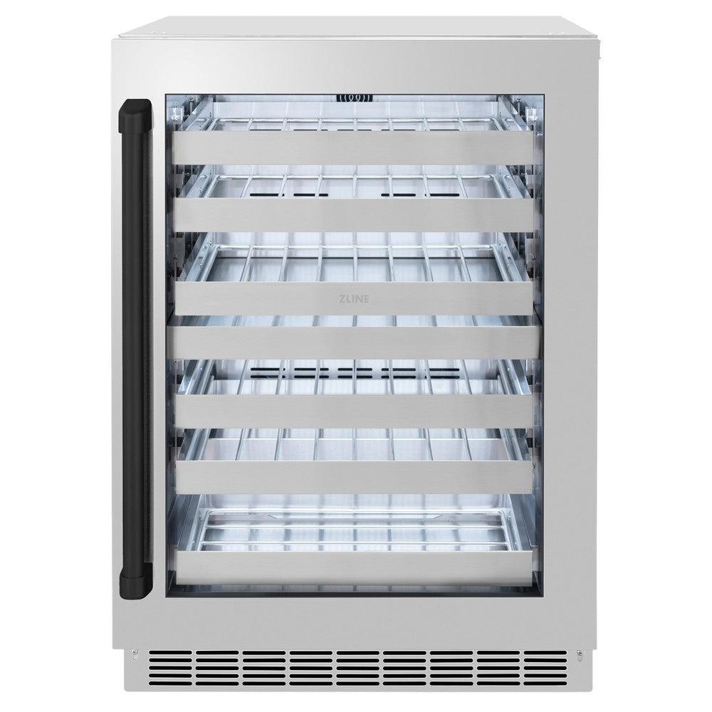 Autograph Edition 24 In. Touchstone Dual Zone 44 Bottle Wine Cooler With Stainless Steel Glass Door And Matte Black Handle RWDOZGS24MB