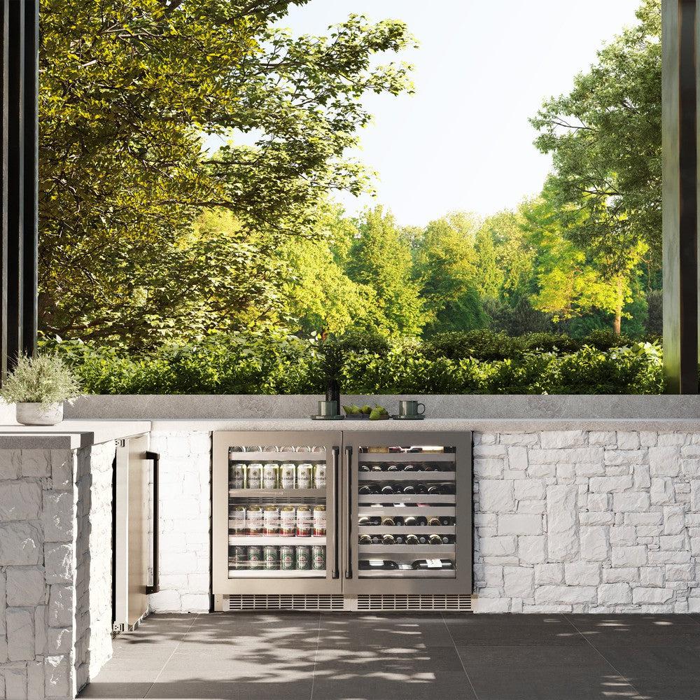 Autograph Edition 24 In. Touchstone Dual Zone 44 Bottle Wine Cooler With Stainless Steel Glass Door And Matte Black Handle RWDOZGS24MB