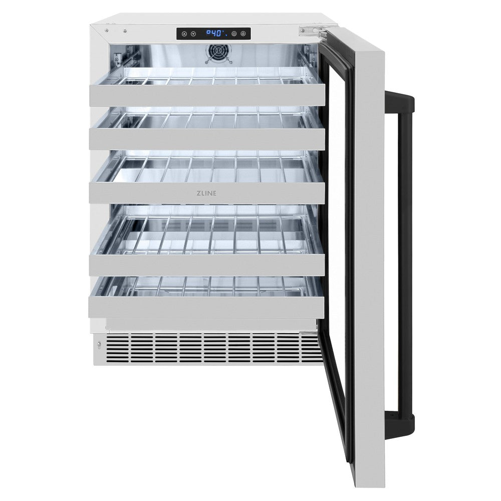 Autograph Edition 24 In. Touchstone Dual Zone 44 Bottle Wine Cooler With Stainless Steel Glass Door And Matte Black Handle RWDOZGS24MB