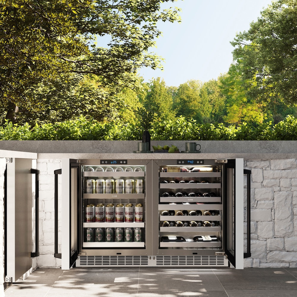 Autograph Edition 24 In. Touchstone Dual Zone 44 Bottle Wine Cooler With White Matte Glass Door And Matte Black Handle RWDOZWM24MB