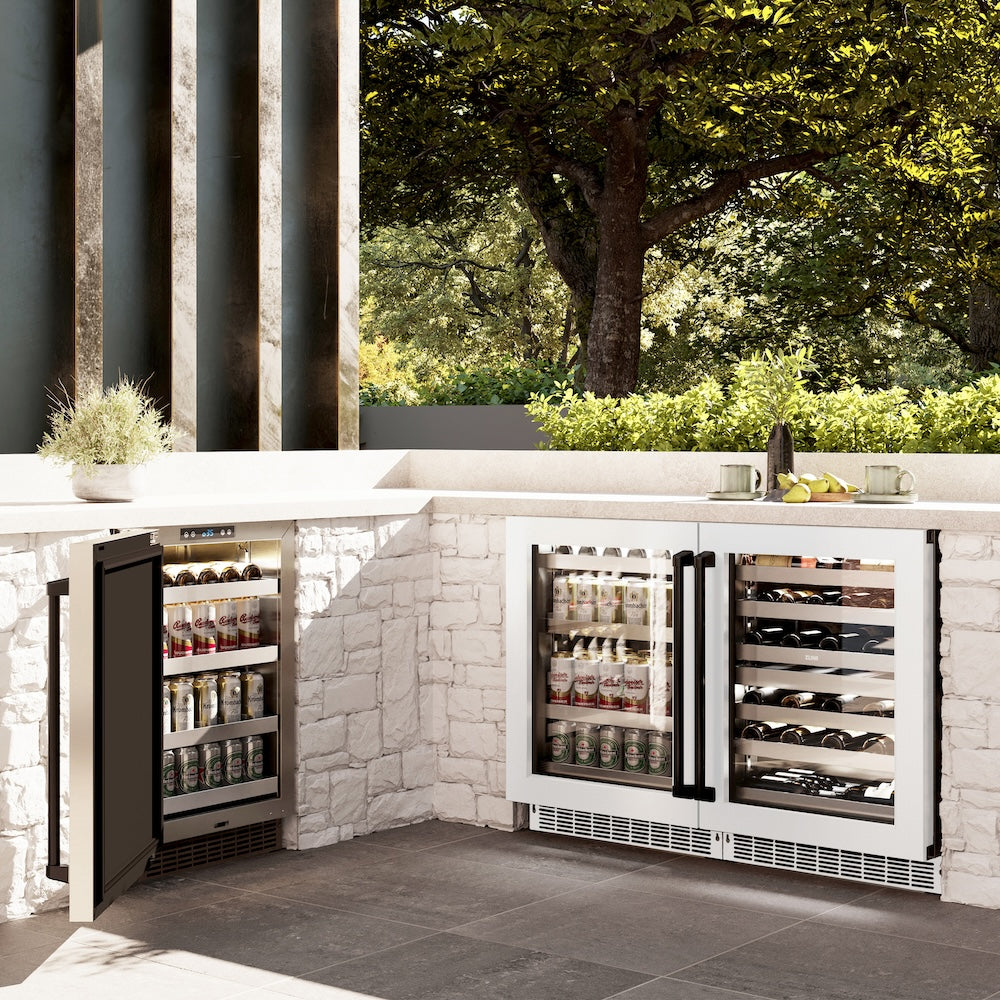 Autograph Edition 24 In. Touchstone Dual Zone 44 Bottle Wine Cooler With White Matte Glass Door And Matte Black Handle RWDOZWM24MB