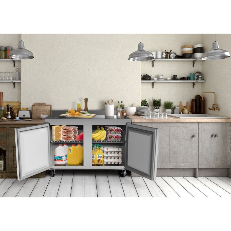 48 in. Two-Door Worktop Refrigerator With 3.5 in. Backsplash - 12 Cu Ft RWT2D12C, product image 9 of 9