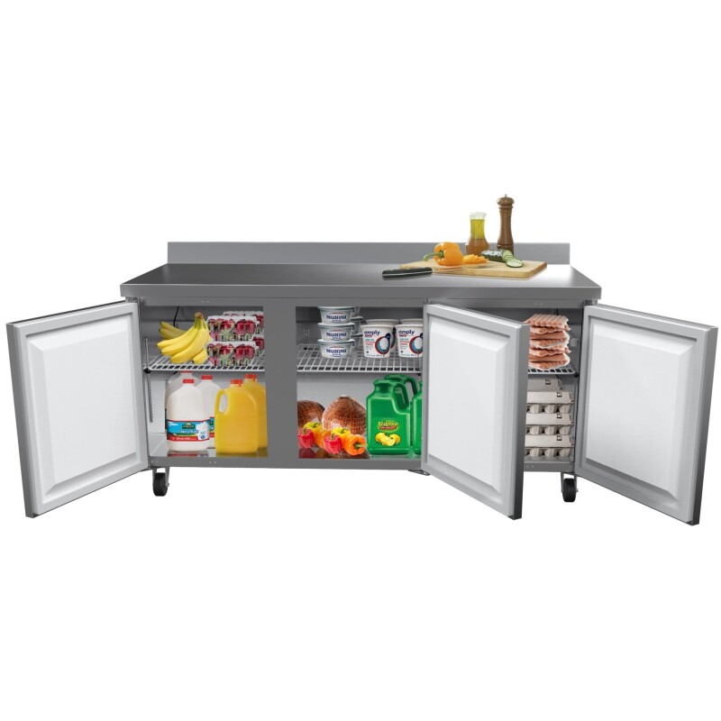 72 in. Three-Door Worktop Refrigerator With 3.5 in. Backsplash - 16.9 Cu Ft RWT3D16C