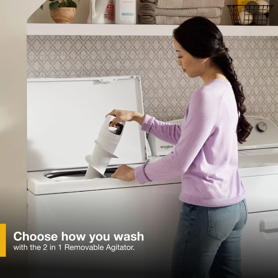 Refurbished 3.8–3.9 Cu. Ft. Whirlpool® Top Load Washer with Removable Agitator. RWTW4957PW