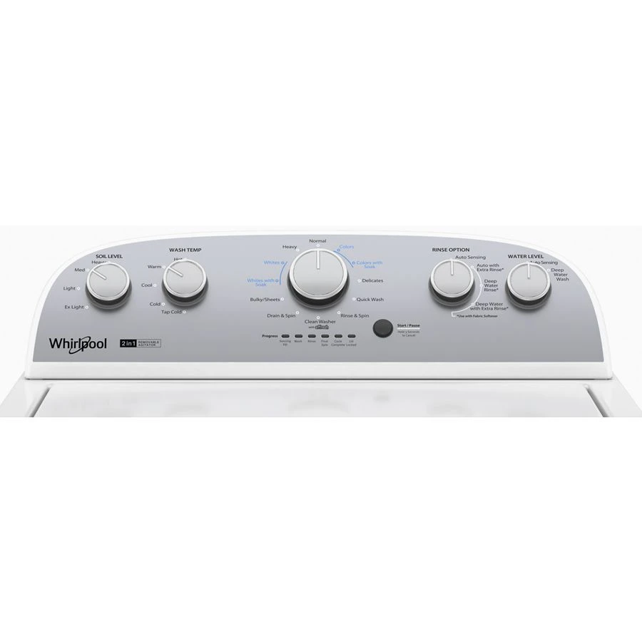 Refurbished 3.8–3.9 Cu. Ft. Whirlpool® Top Load Washer with Removable Agitator. RWTW4957PW