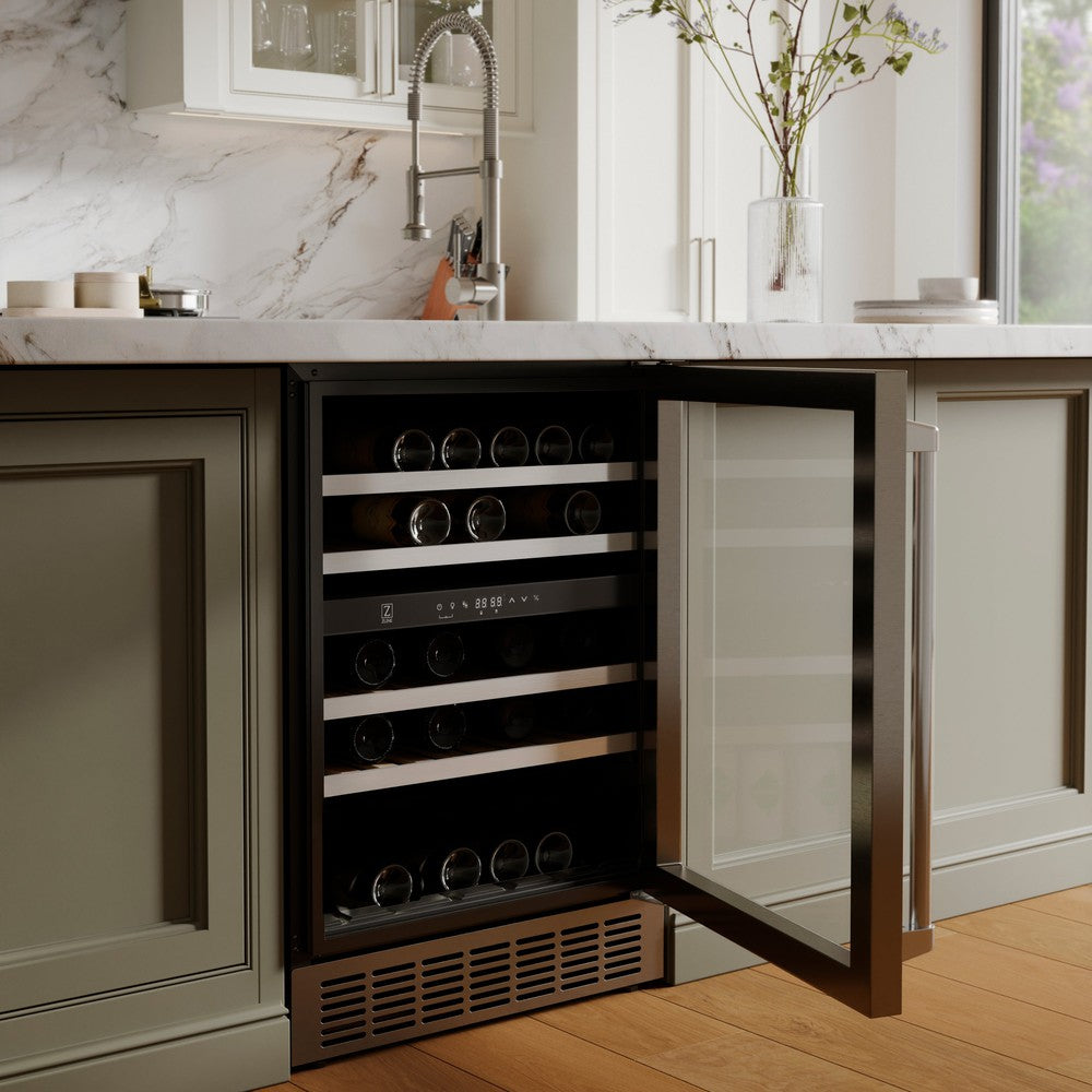24 In. Monument Dual Zone 44-bottle Wine Cooler In Stainless Steel RWVUD24