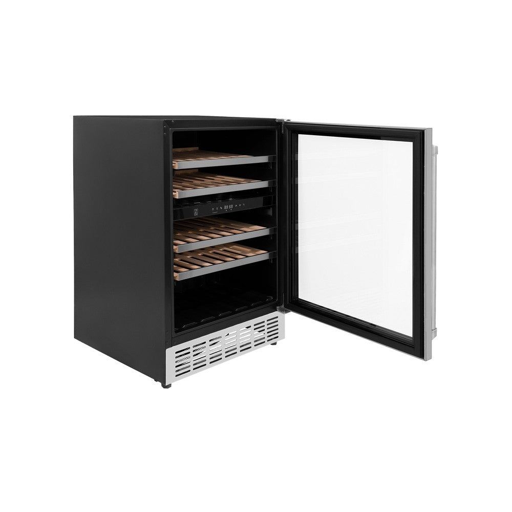 24 In. Monument Dual Zone 44-bottle Wine Cooler In Stainless Steel RWVUD24