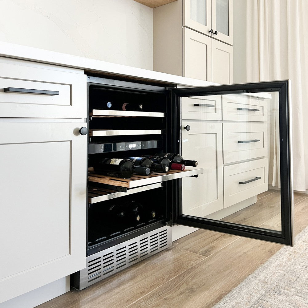 24 In. Monument Dual Zone 44-bottle Wine Cooler In Stainless Steel RWVUD24
