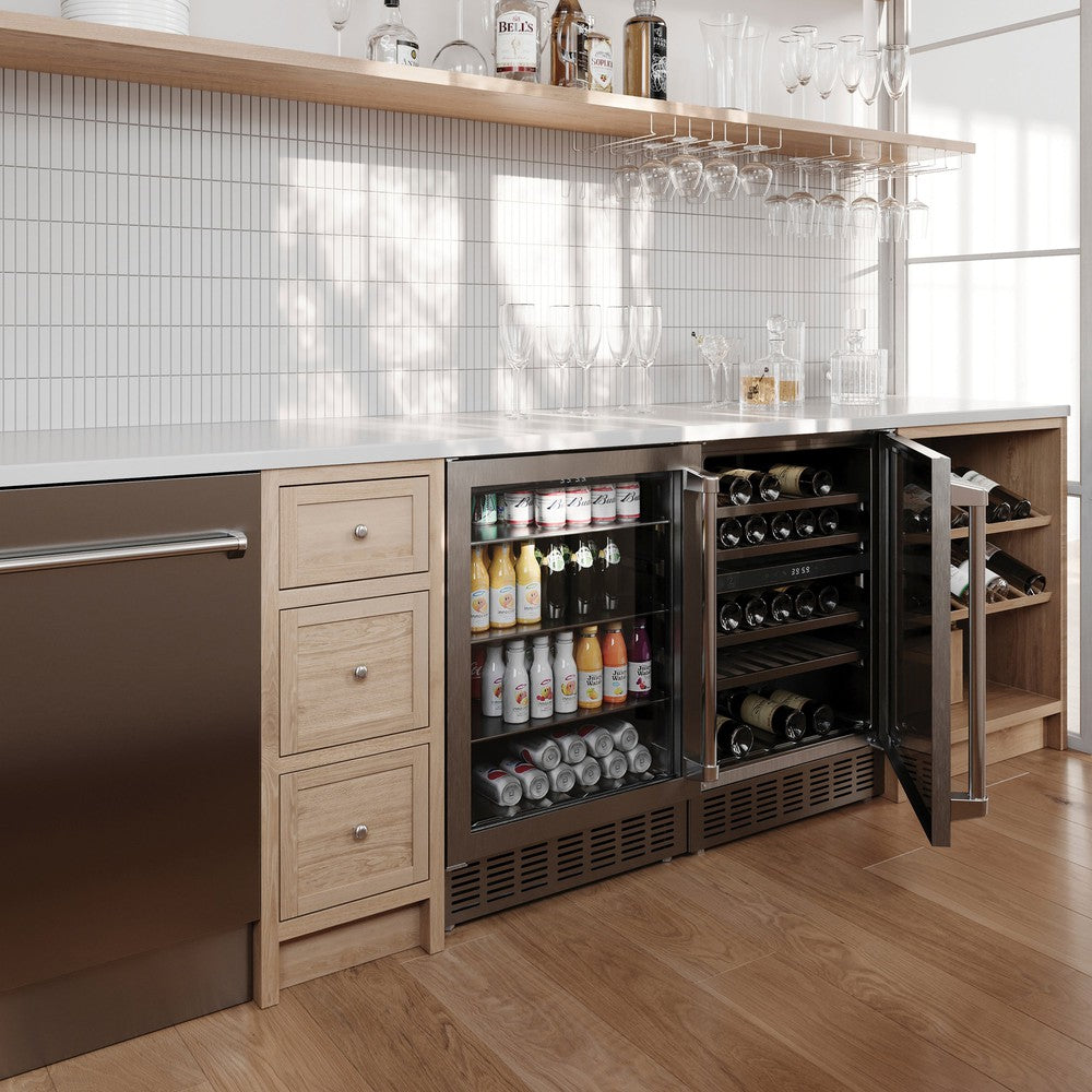 24 In. Monument Dual Zone 44-bottle Wine Cooler In Stainless Steel RWVUD24