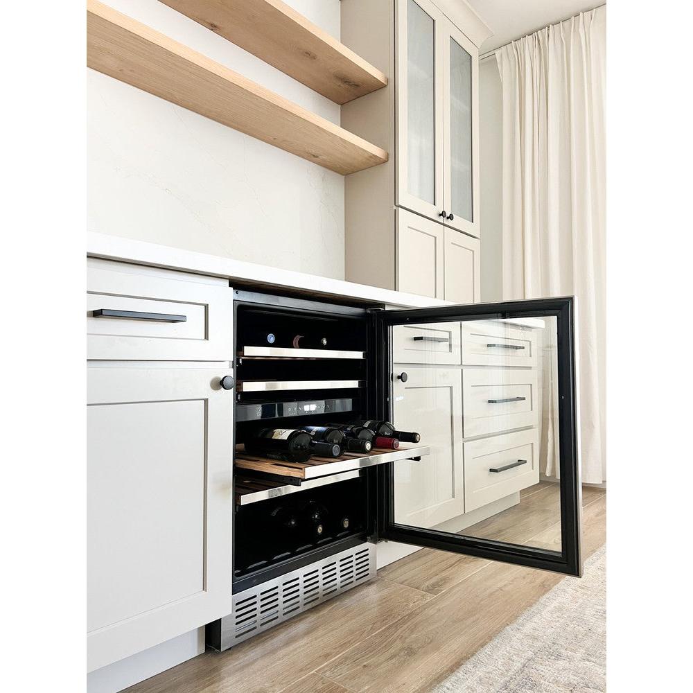 24 In. Monument Dual Zone 44-bottle Wine Cooler In Stainless Steel RWVUD24