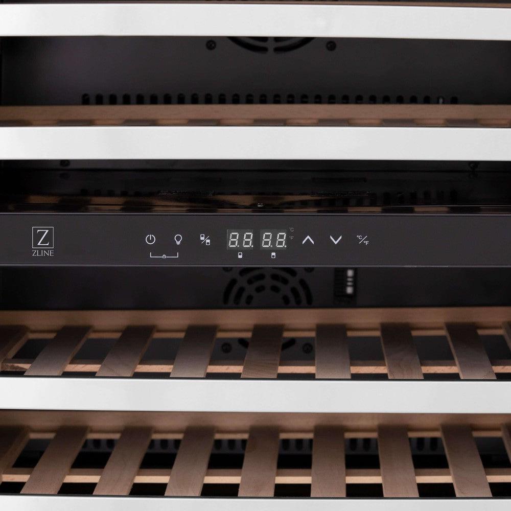 Autograph Edition 24 In. Monument Dual Zone 44-bottle Wine Cooler In Stainless Steel With Matte Black Accents RWVZUD24MB