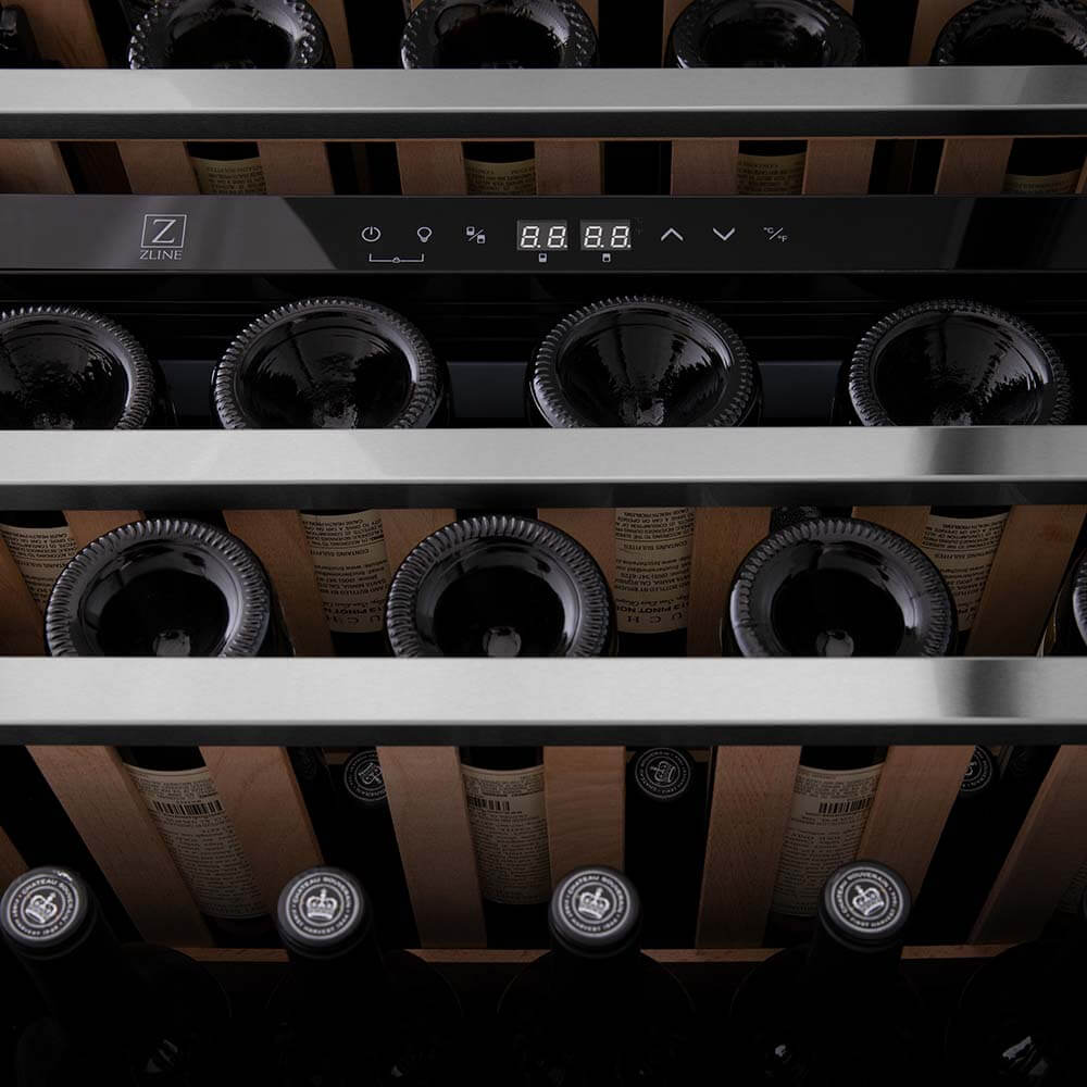 Autograph Edition 24 In. Monument Dual Zone 44-bottle Wine Cooler In Stainless Steel With Matte Black Accents RWVZUD24MB