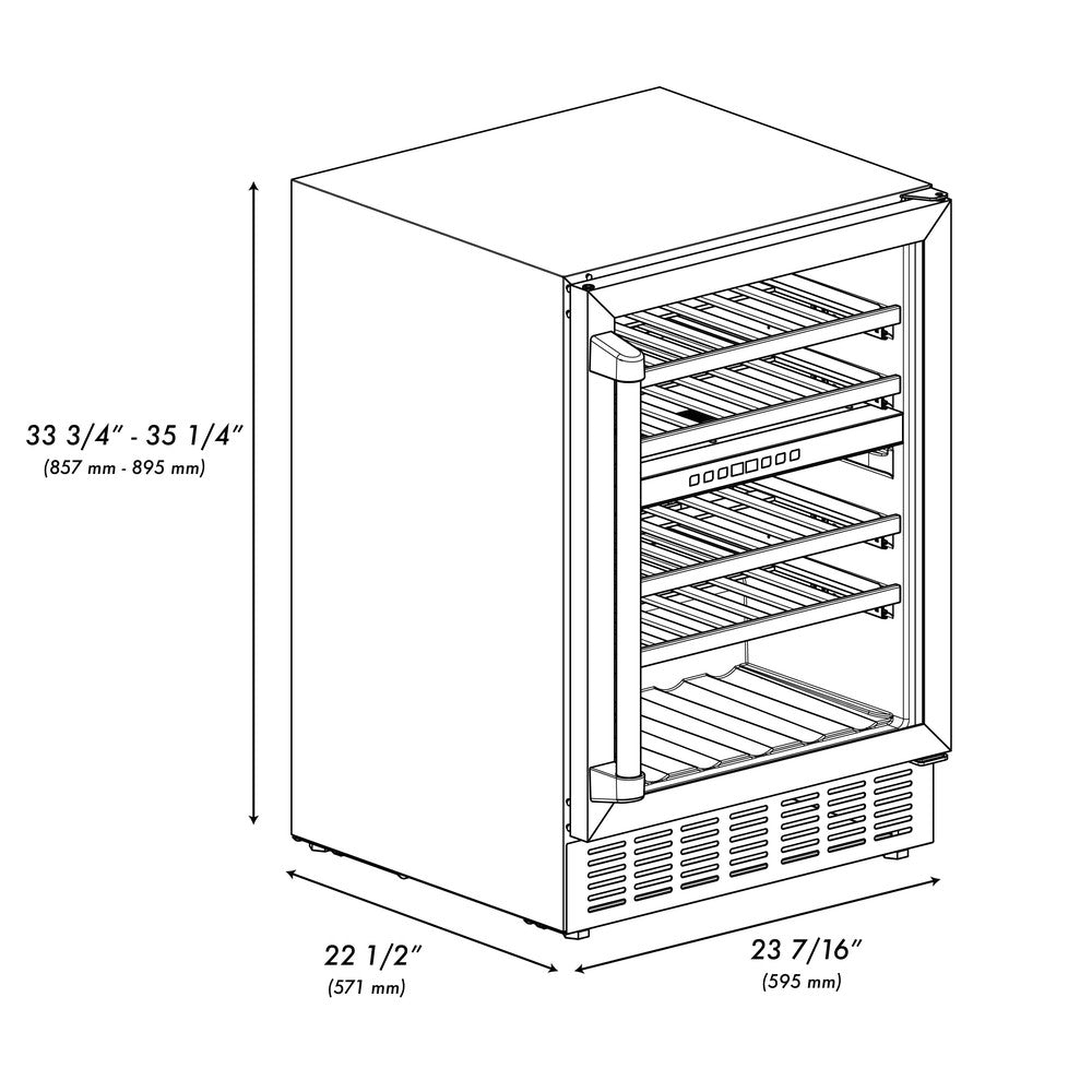 Autograph Edition 24 In. Monument Dual Zone 44-bottle Wine Cooler In Stainless Steel With Matte Black Accents RWVZUD24MB