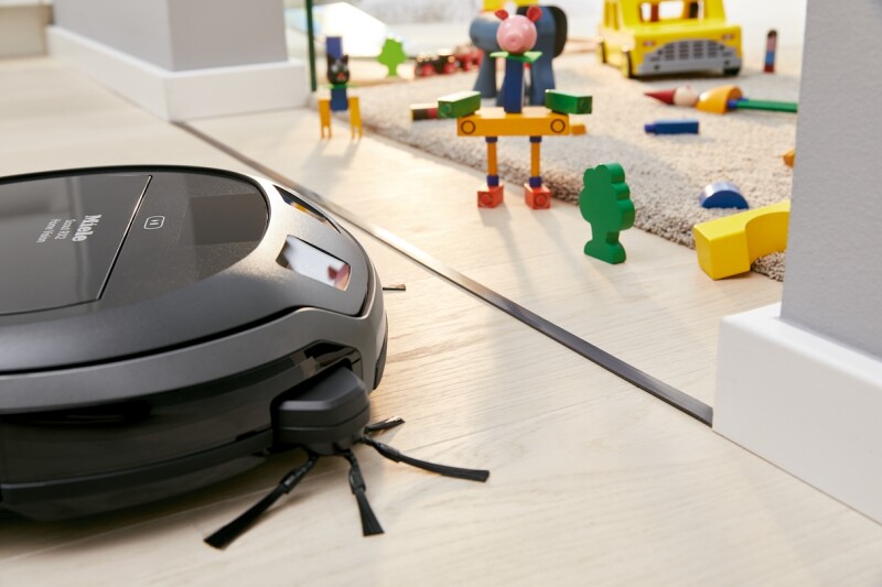 Magnetic strip defines areas that should not be cleaned by the robot vacuum cleaner. RXMB