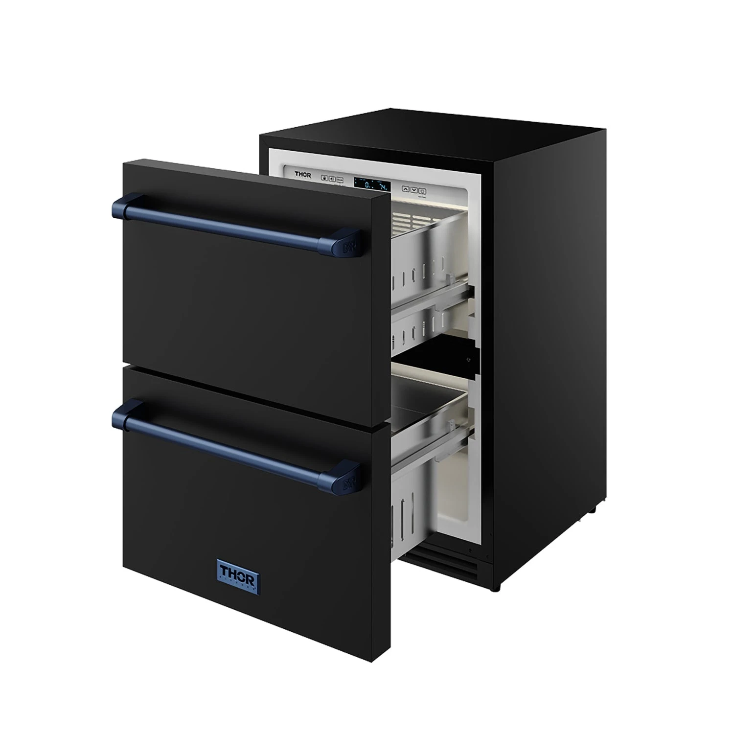 24″ Undercounter Built-in / Freestanding Drawer Freezer Black/blue Gordon Ramsay Series RZ24UBBLU