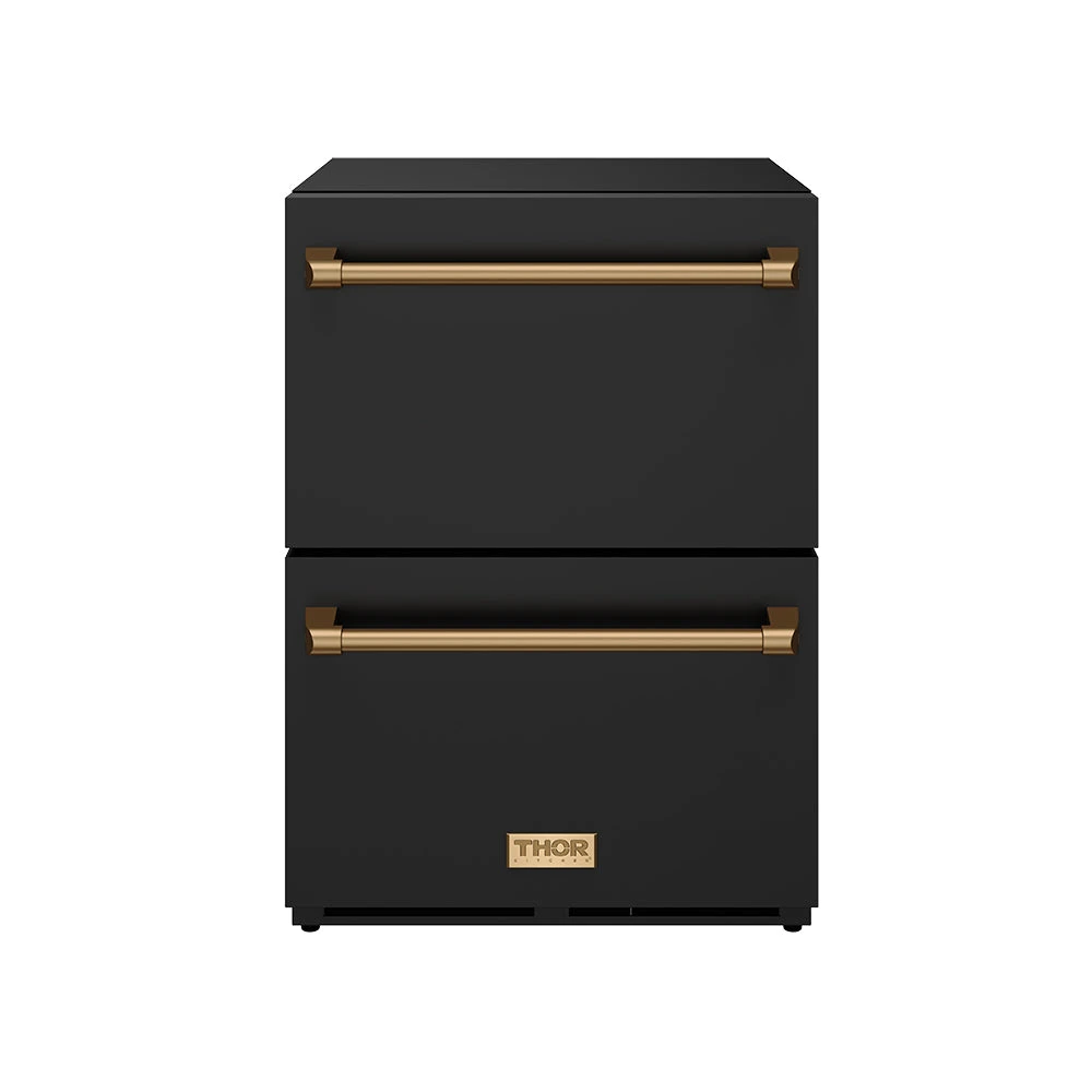 24″ Undercounter Built-in / Freestanding Drawer Freezer Black/bronze Gordon Ramsay Series RZ24UBBRZ