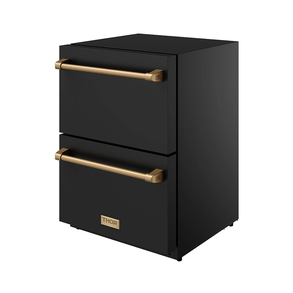 24″ Undercounter Built-in / Freestanding Drawer Freezer Black/bronze Gordon Ramsay Series RZ24UBBRZ