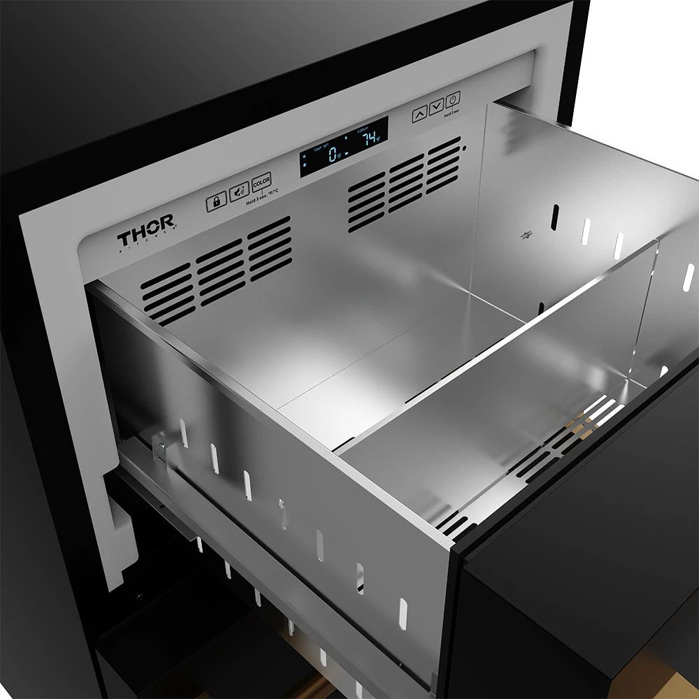 24″ Undercounter Built-in / Freestanding Drawer Freezer Black/bronze Gordon Ramsay Series RZ24UBBRZ