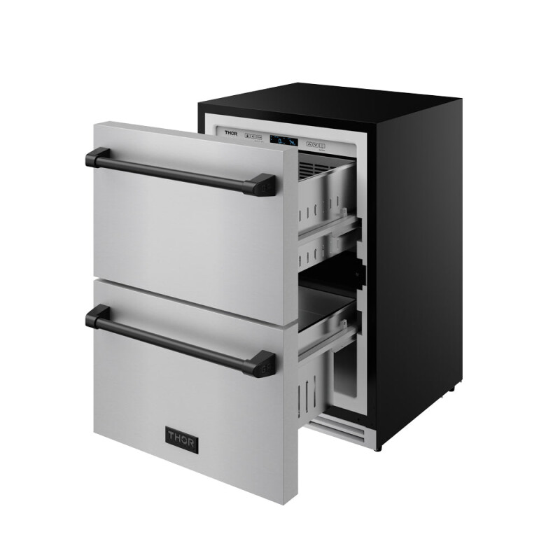 24 Inch Undercounter Built-in / Freestanding Drawer Freezer Stainless Steel/black Gordon Ramsay Series RZ24UBLK