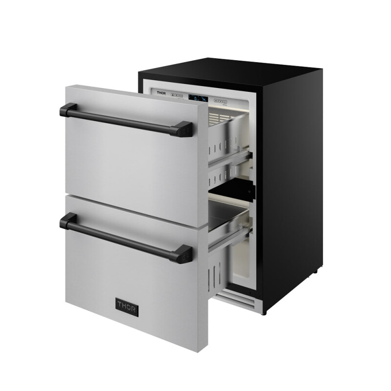 24 Inch Undercounter Built-in / Freestanding Drawer Freezer Stainless Steel/black Gordon Ramsay Series RZ24UBLK