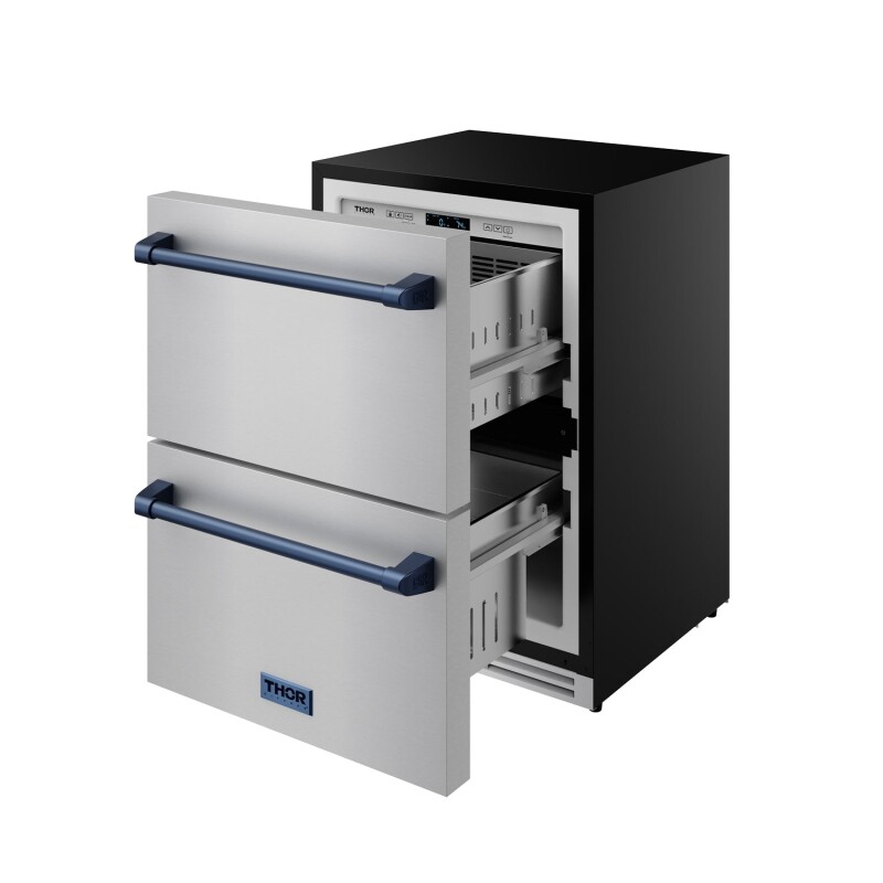 24 Inch Undercounter Built-in / Freestanding Drawer Freezer Stainless Steel/blue Gordon Ramsay Series RZ24UBLU