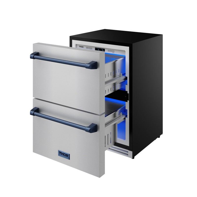 24 Inch Undercounter Built-in / Freestanding Drawer Freezer Stainless Steel/blue Gordon Ramsay Series RZ24UBLU