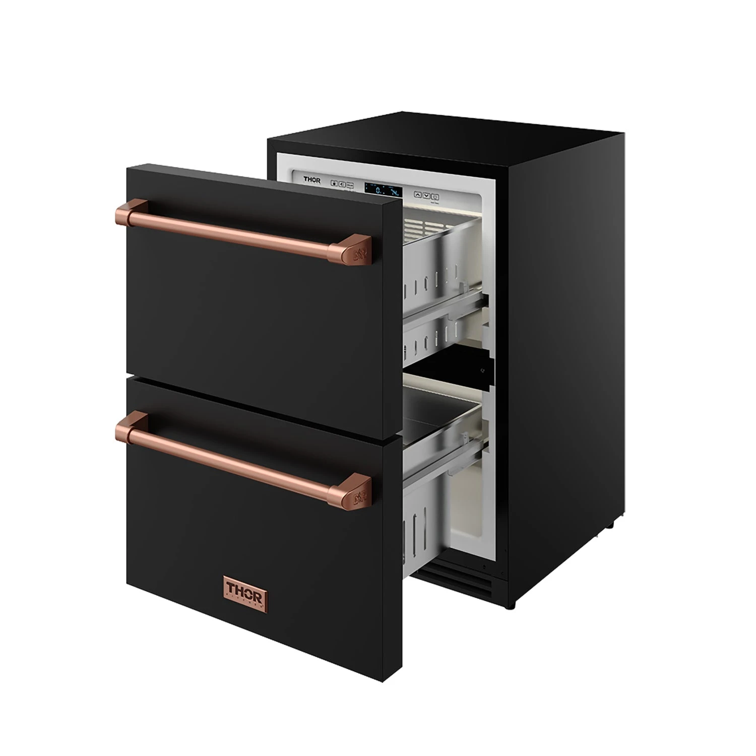 24″ Undercounter Built-in / Freestanding Drawer Freezer Black/rose Gold Gordon Ramsay Series RZ24UBRSG