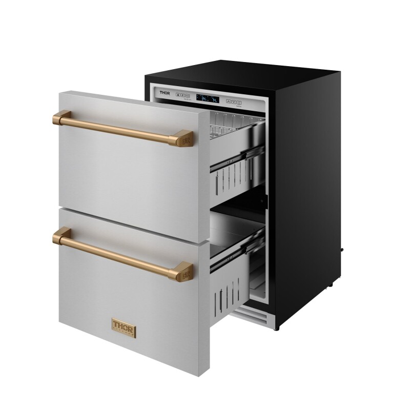 24 Inch Undercounter Built-in / Freestanding Drawer Freezer Stainless Steel/bronze Gordon Ramsay Series RZ24UBRZ