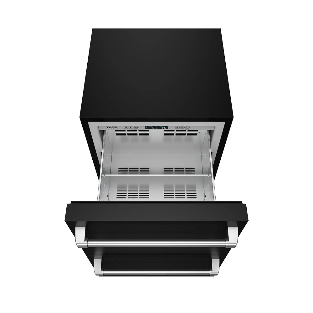 24″ Undercounter Built-in / Freestanding Drawer Freezer Black/stainless Steel Gordon Ramsay Series RZ24UBSS