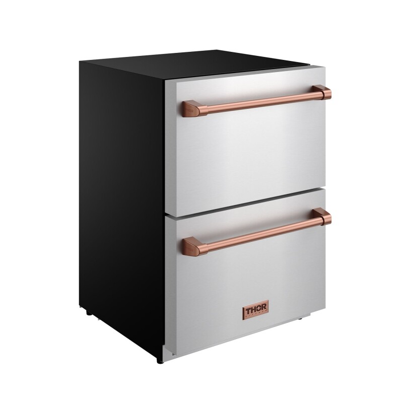 24 Inch Undercounter Built-in / Freestanding Drawer Freezer Stainless Steel/rose Gold Gordon Ramsay Series RZ24URSG