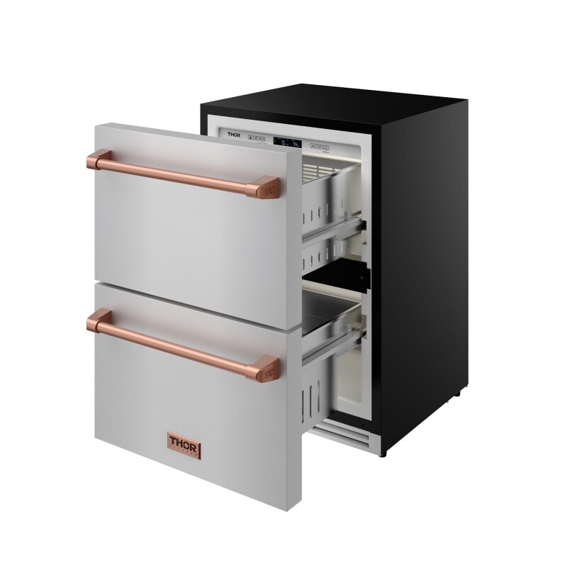 24 Inch Undercounter Built-in / Freestanding Drawer Freezer Stainless Steel/rose Gold Gordon Ramsay Series RZ24URSG