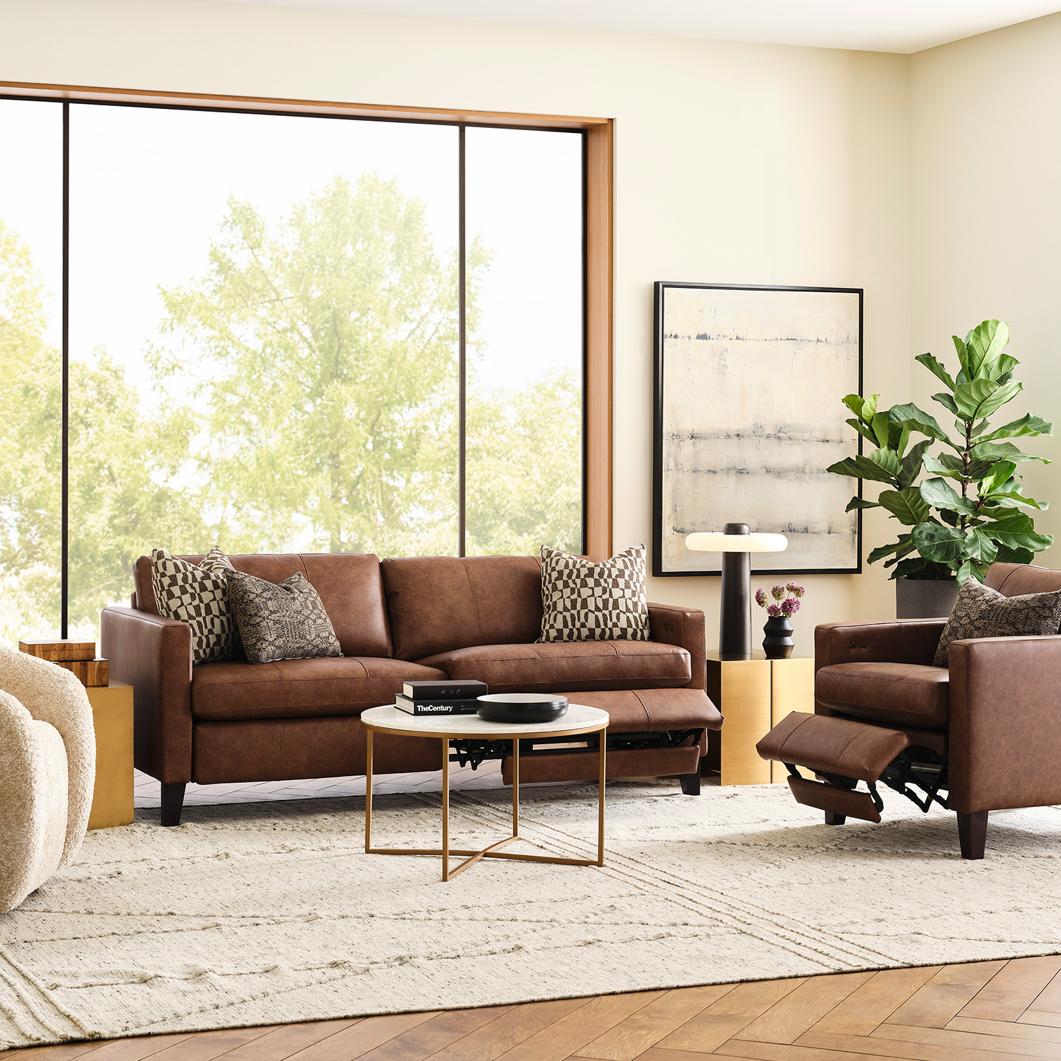 Traftly - Modern Styled Incliner Sofa - Dark Walnut - S100RI4DW S100RI4DW