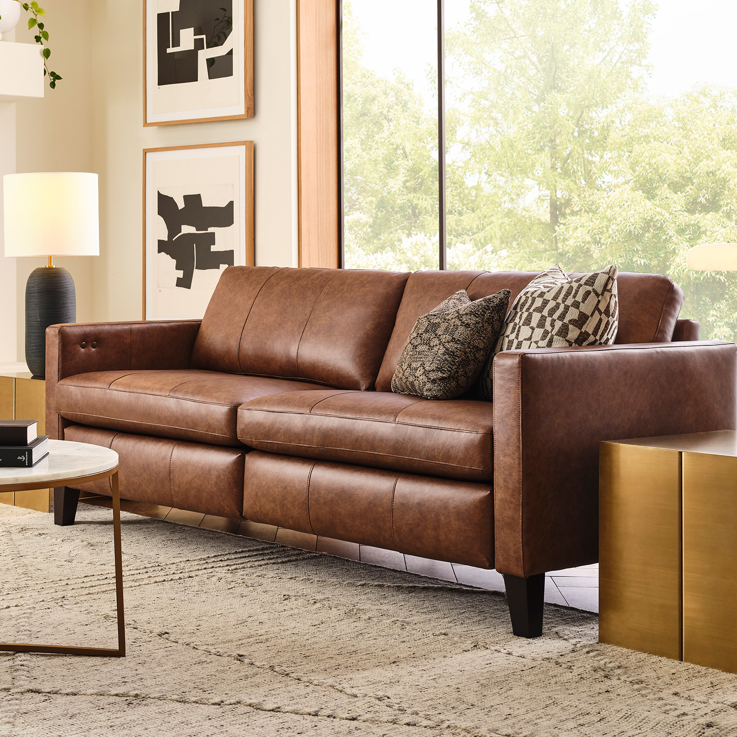 Traftly - Modern Styled Incliner Sofa - Dark Walnut - S100RI4DW S100RI4DW