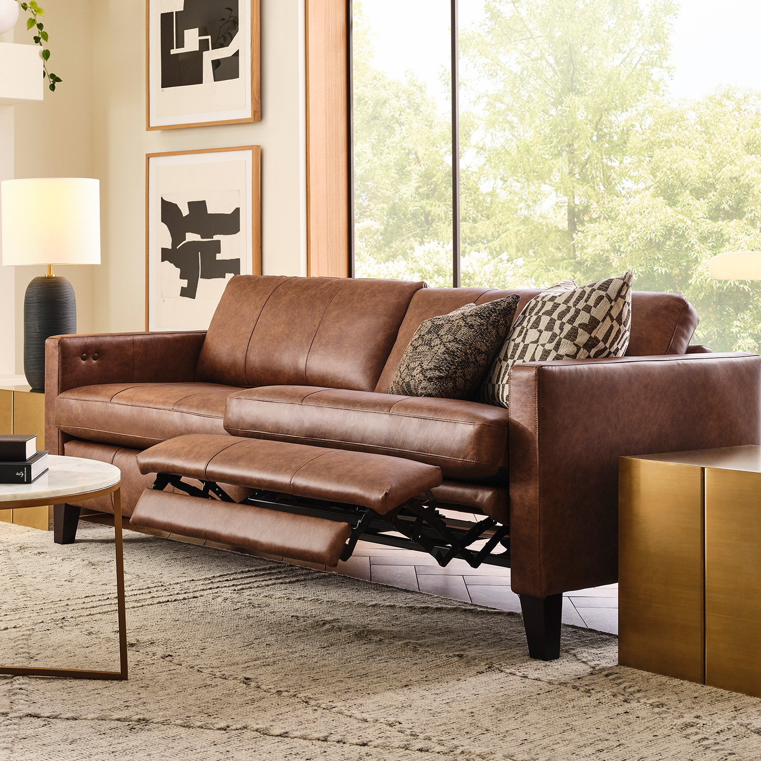 Traftly - Modern Styled Incliner Sofa - Dark Walnut - S100RI4DW S100RI4DW