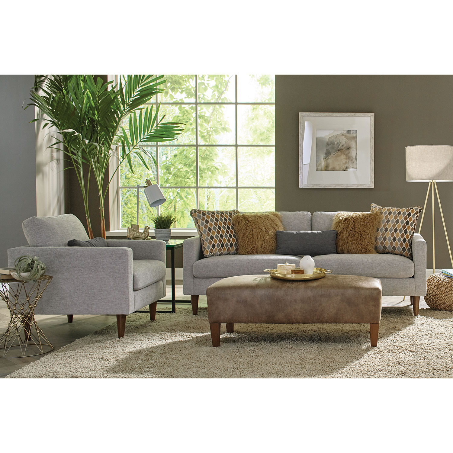 Trafton - Modern, Stationary Sofa - Dark Walnut - S10DW S10DW