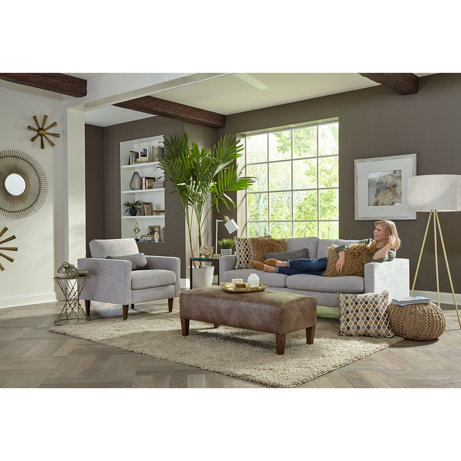 Trafton - Modern, Stationary Sofa - Dark Walnut - S10DW S10DW