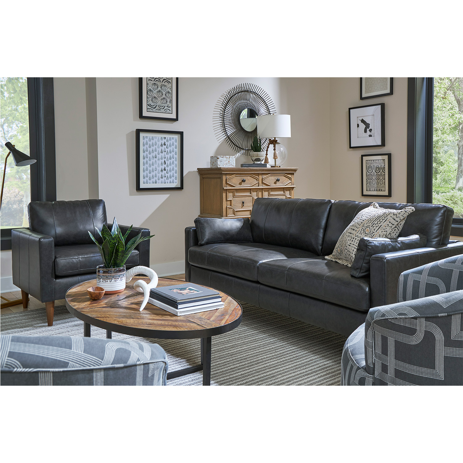 Trafton - Modern, Stationary Sofa - Dark Walnut - S10DW S10DW