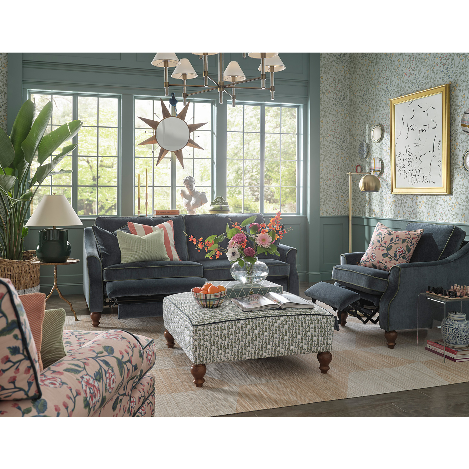 Adeline - Traditionally Styled Incliner Sofa - Dark Walnut - S120RI4DW S120RI4DW