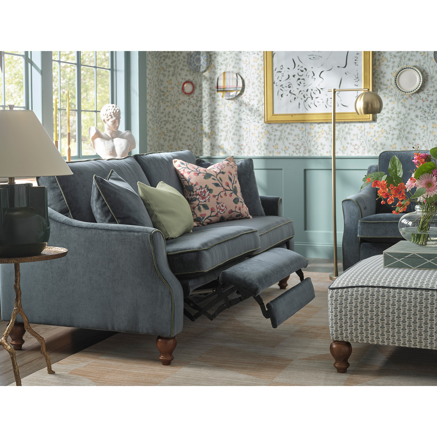 Adeline - Traditionally Styled Incliner Sofa - Dark Walnut - S120RI4DW S120RI4DW