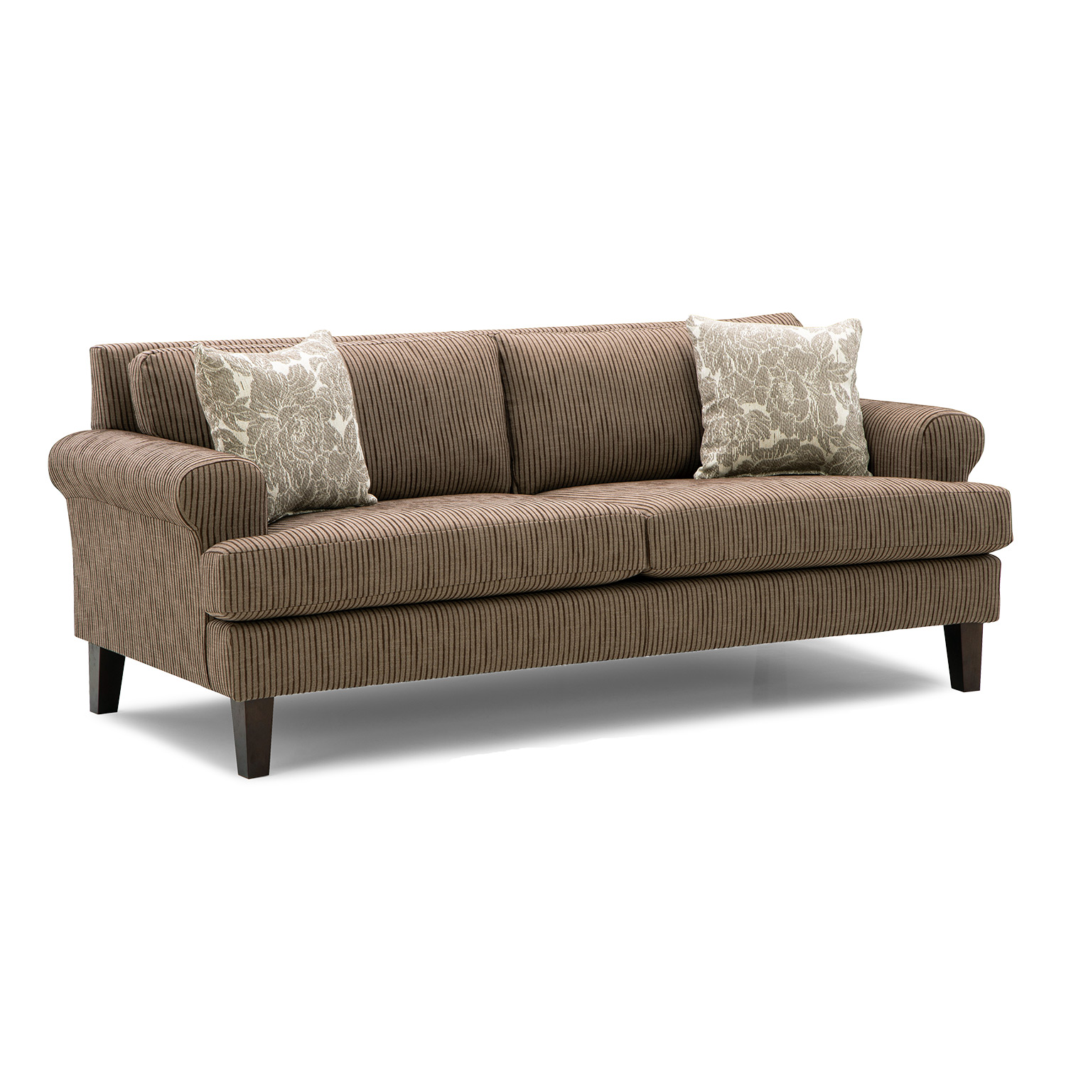 Lumira - Transitionally-styled Sofa W/ 2 Pillows - Dark Walnut - S21DW S21DW