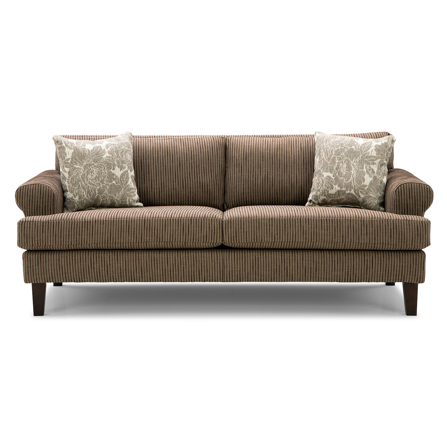 Lumira - Transitionally-styled Sofa W/ 2 Pillows - Dark Walnut - S21DW S21DW