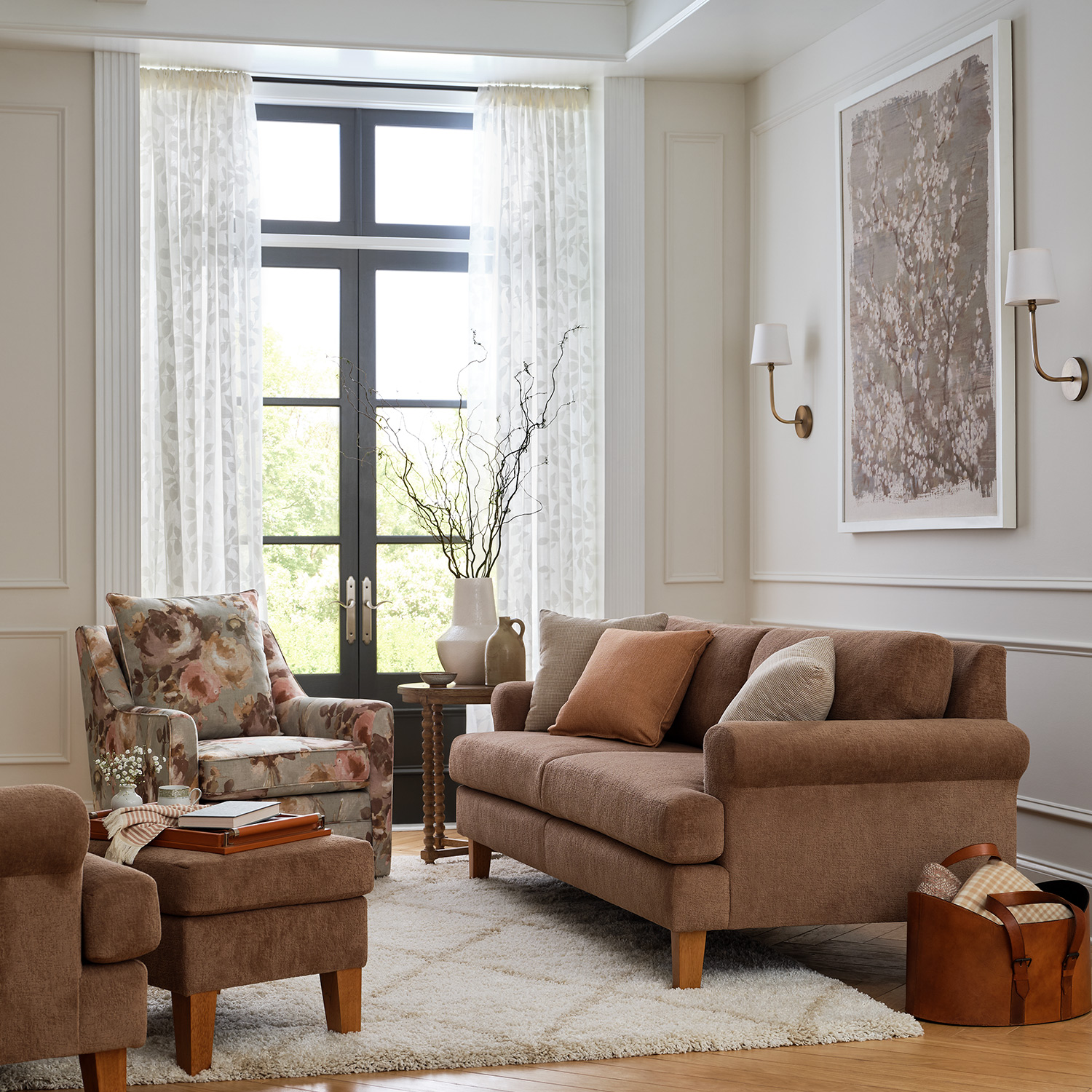 Lumira - Transitionally-styled Sofa W/ 2 Pillows - Dark Walnut - S21DW S21DW