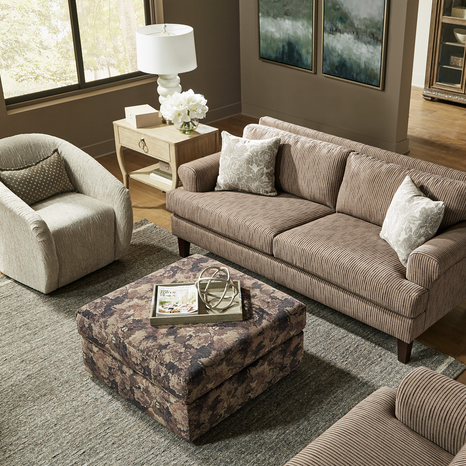 Lumira - Transitionally-styled Sofa W/ 2 Pillows - Dark Walnut - S21DW S21DW