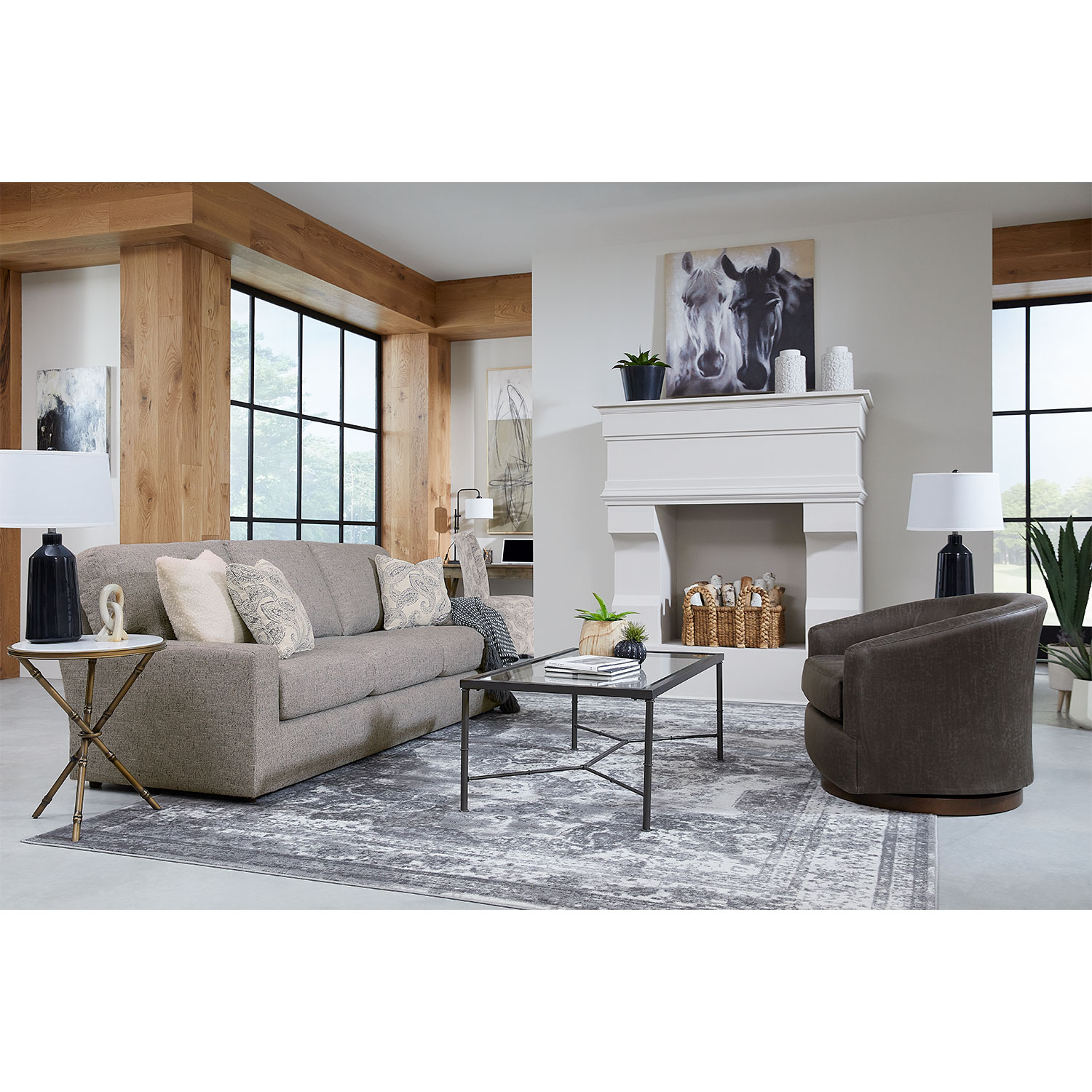 Dovely - Transitional, Stationary Sofa W/ 2 Pillows - S25 S25