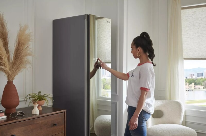 LG Styler® Smart wi-fi Enabled Steam Closet with TrueSteam® Technology and Exclusive Moving Hangers view 3