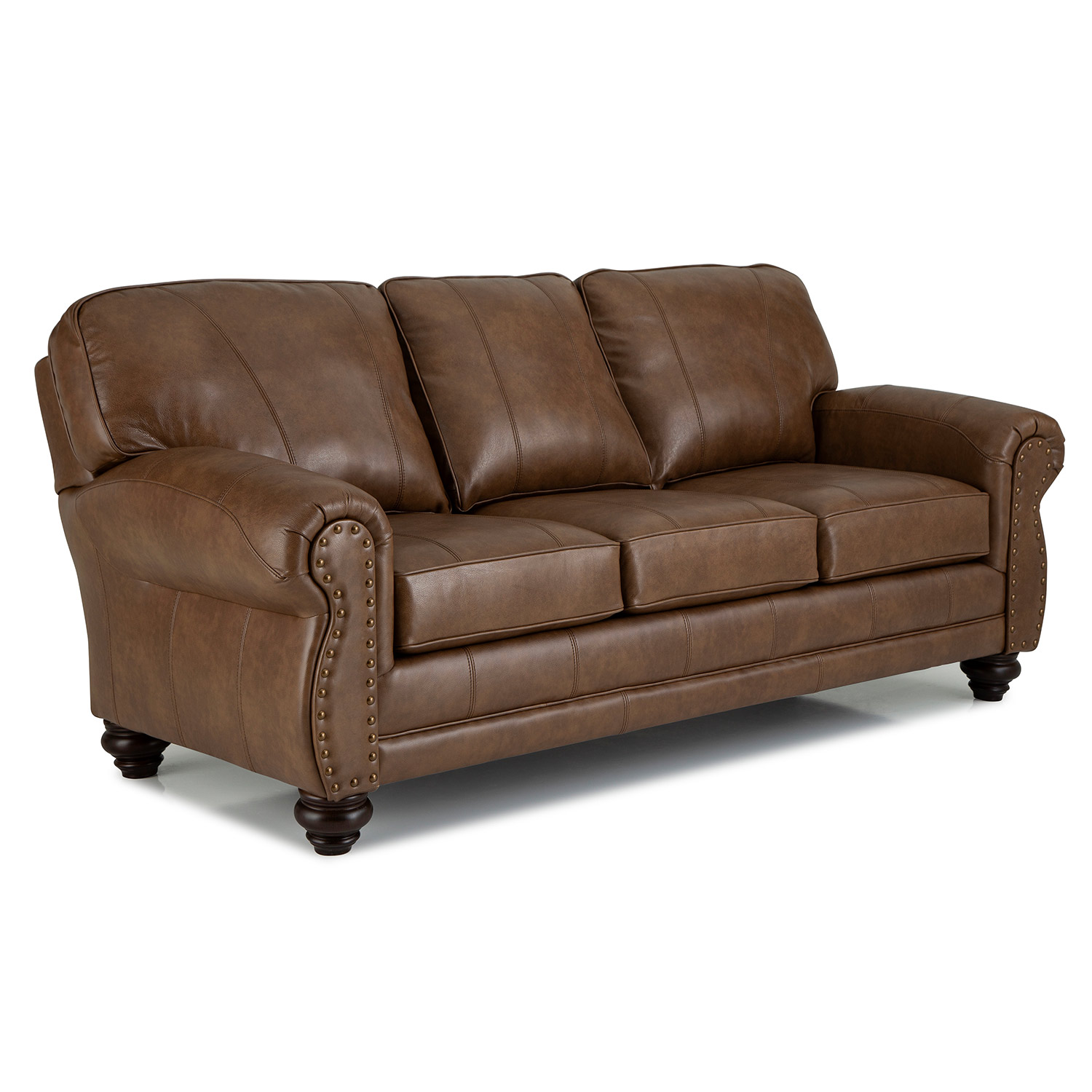 Noble - Top-grain Leather Stationary Sofa - Espresso - S64ELU S64ELU