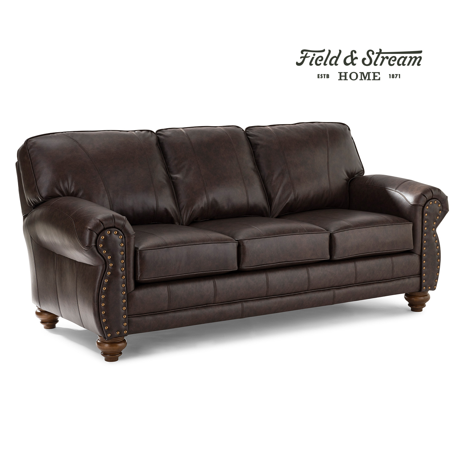 Noble - Top-grain Leather Stationary Sofa - Espresso - S64ELU S64ELU
