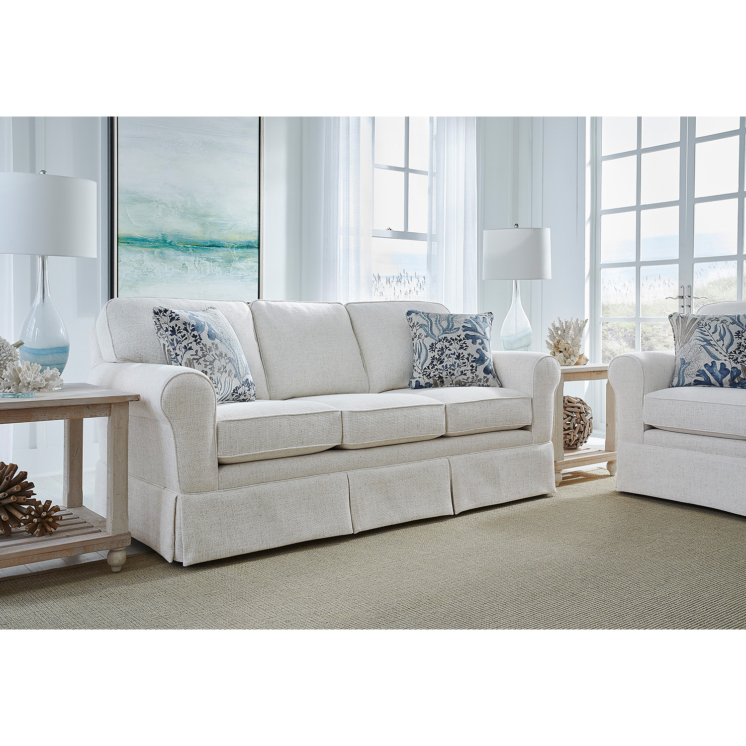 Susanna - Rolled Arm Skirted Sofa - S70 S70