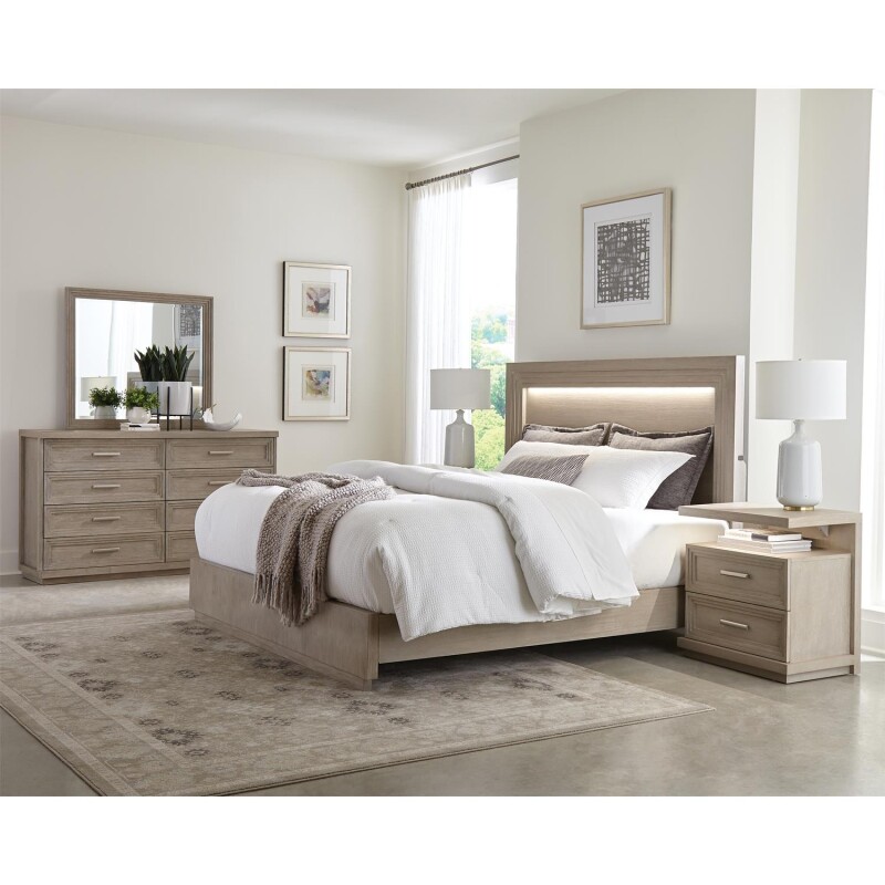 Cascade Dovetail Queen Illuminated Panel Bed S719