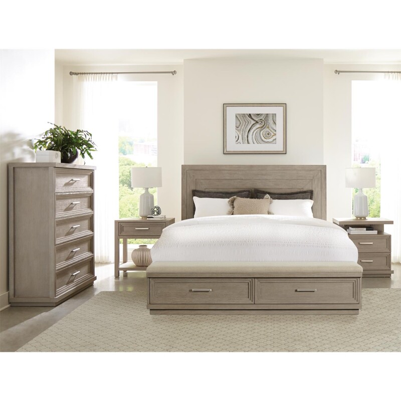Cascade California King Panel Upholstered Storage Bed S805